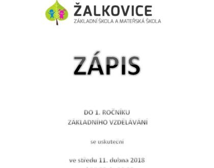 Zápis do prvního ročníku 11. 4.