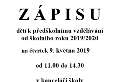 Termín zápisu do MŠ 2019