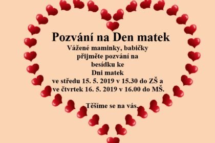 Pozvání na Den matek