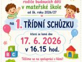 Pozvánka na 1. třídní schůzku v MŠ od šk. roku 2026/27